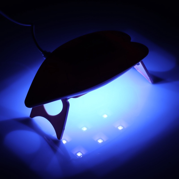 Лампа для маникюра LUF-09, UV/LED, 6 диодов, 6 Вт, USB, розовая