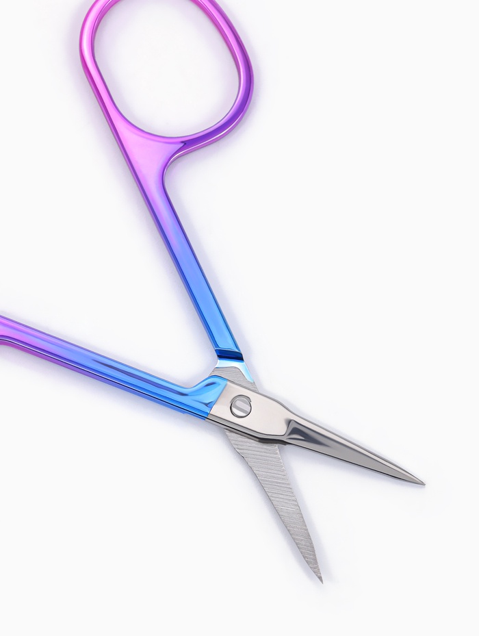 Ножницы маникюрные, прямые, узкие, 8.8 см, цвет хамелеон