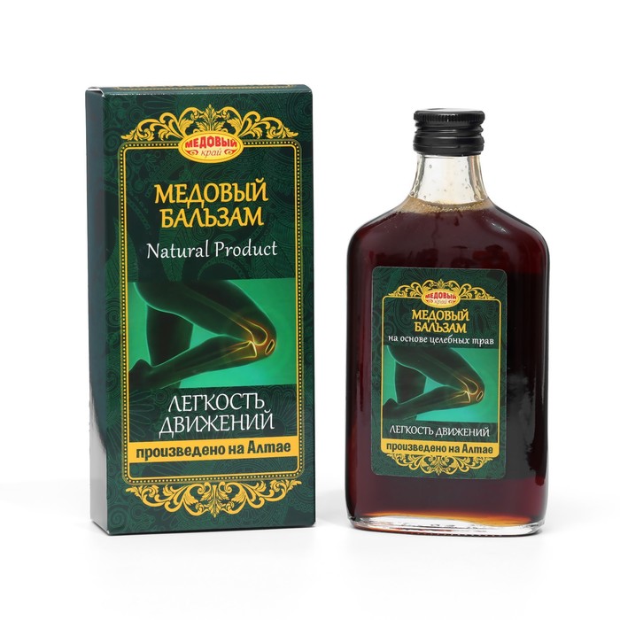 Безалкогольный алтайский медовый бальзам на травах суставной «Легкость движения», стекло, 250 мл