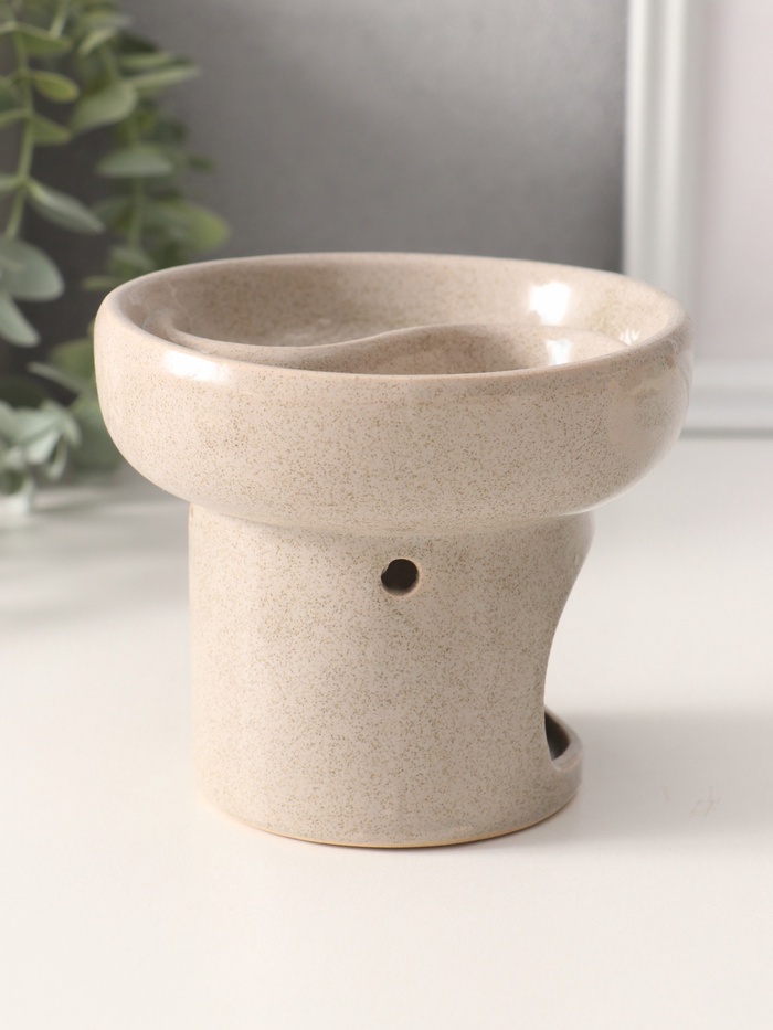 Аромалампа для эфирных масел «Меридиан», керамика, белый песок, 11.5×11.5×10 см