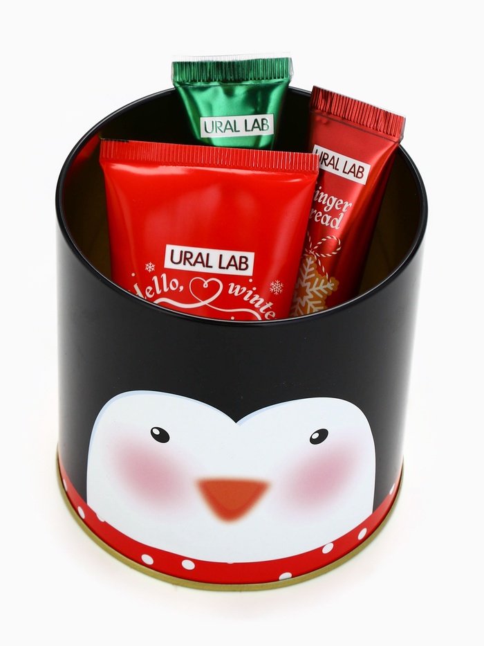Новогодний подарочный набор косметики: крем для рук, бальзам для губ 2 шт., URAL LAB