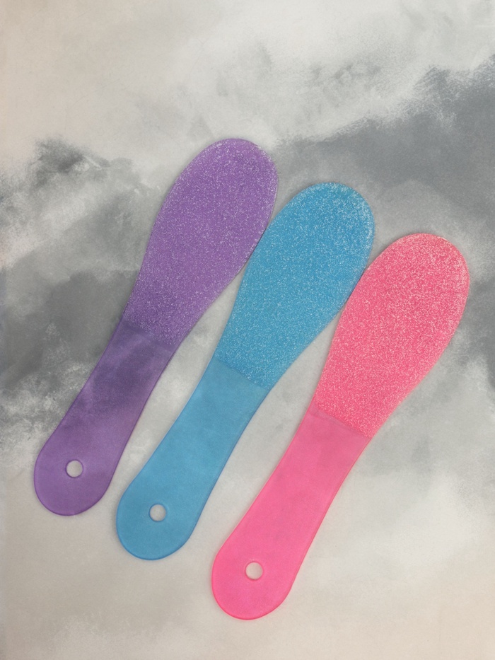 Пилка для пяток, пластиковая, двухсторонняя, 23.8 см, МИКС