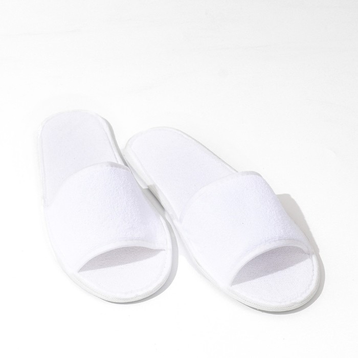 Тапочки махровая ткань, поролон 3 мм, картон 43 размер (индивидуальная упаковка)