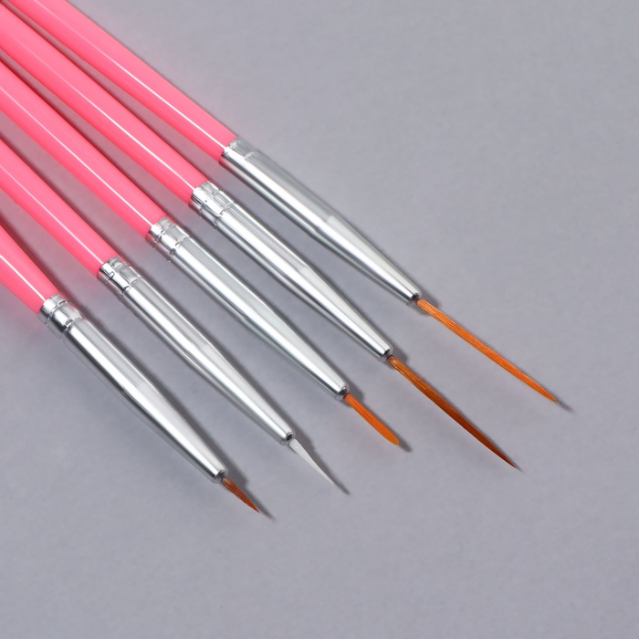 Набор кистей для наращивания и дизайна ногтей, 15 шт., розовый