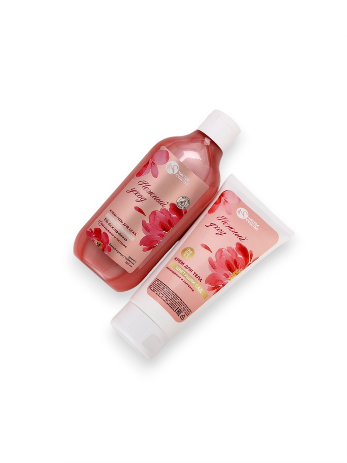 Подарочный набор «Насыщение и питание», гель для душа, 300 мл и крем для тела, 200 мл, Чистое счастье