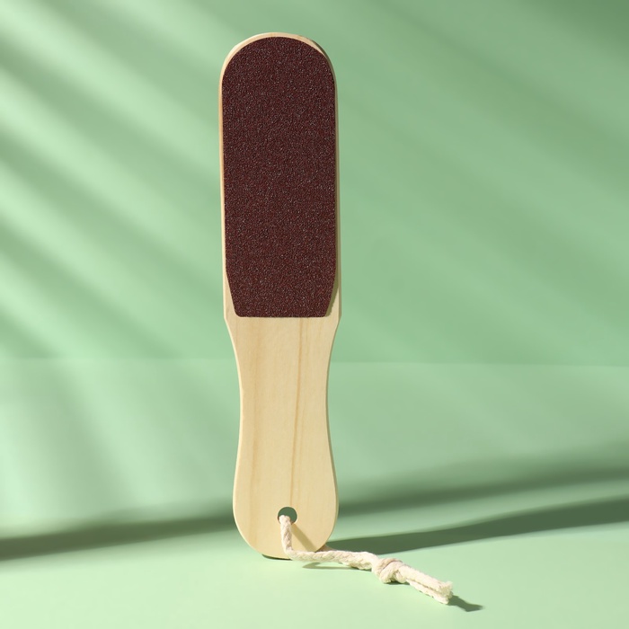 Пилка для пяток, с подвесом, наждачная, двусторонняя, 25 см, деревянная