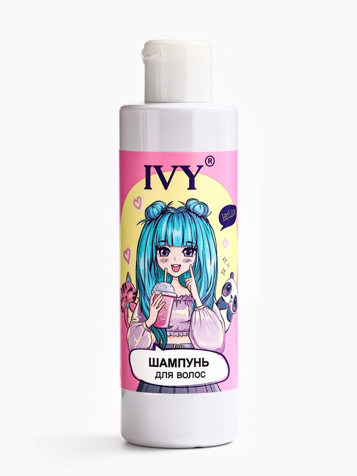 Подарочный набор детский IVY, шампунь 200 мл, гель для душа 200 мл, браслет силиконовый, аромат вишневая карамель