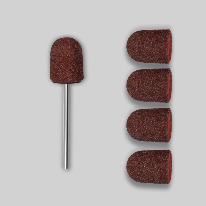 Набор для аппаратного маникюра и педикюра, основа, колпачки 5 шт., d=13×19 мм, абразивность 120