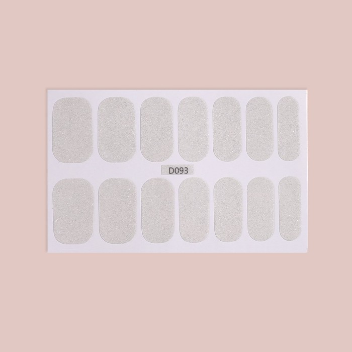 Лаковые полоски для маникюра, 14 шт., с блёстками, белые