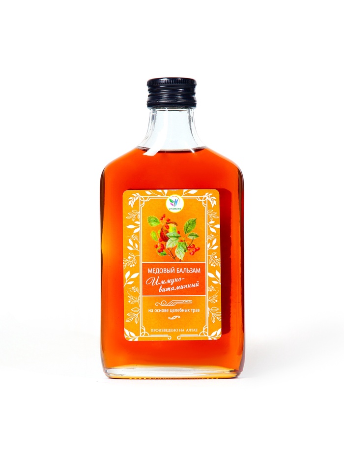 Безалкогольный алтайский медовый бальзам на травах Vitamuno «Иммуно-витаминный», 250 мл