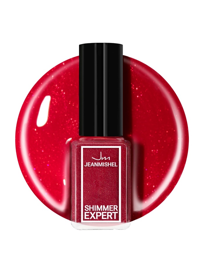 Лак для ногтей с эффектом геля SHIMMER тон S116 красно-алый искрящийся, 6 мл