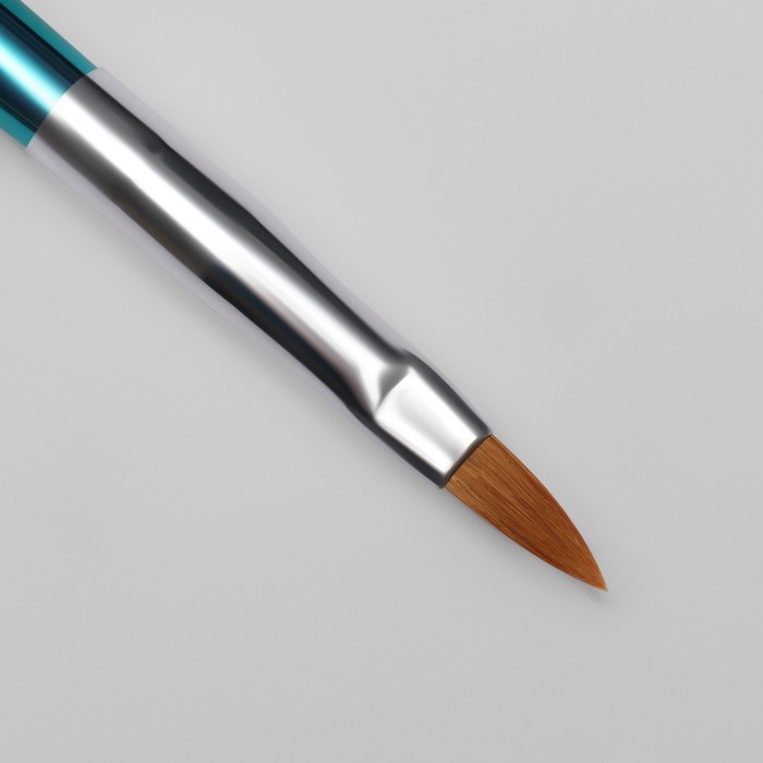 Кисть для наращивания и дизайна ногтей, двусторонняя, лепесток/точечная, 18.2 см, разноцветная