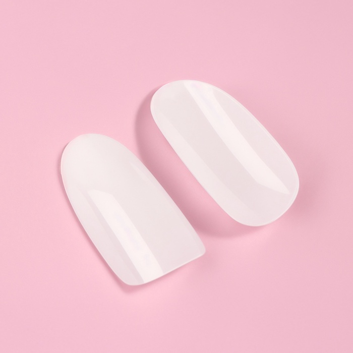 Типсы для наращивания ногтей, 500 шт., форма овал, в пакете, 10 размеров, молочные