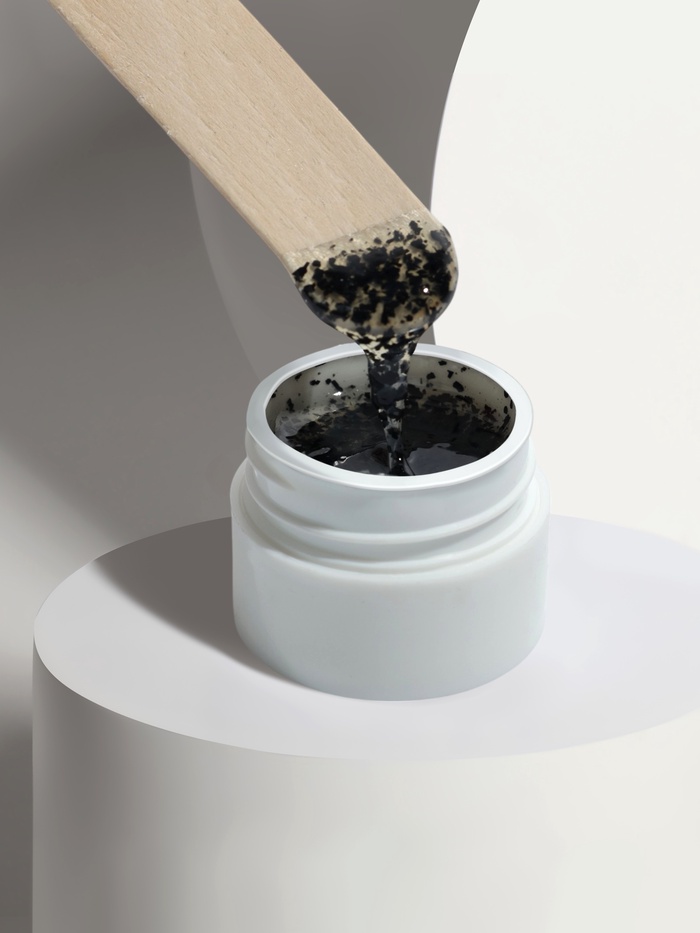 Гель для ногтей «Перепелиное яйцо», с вкраплениями, 5 мл, чёрный, прозрачный