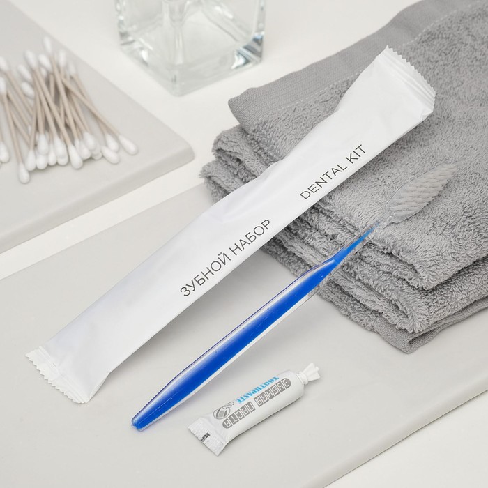 Зубной набор Standart: зубная щетка, 17 см+зубная паста, 3 г, бокс 500 шт.