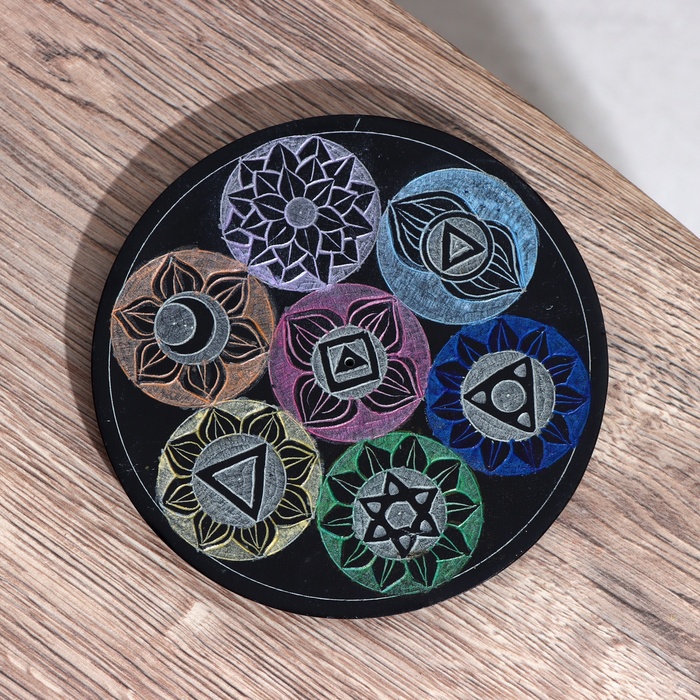 Подставка для благовония «7 чакр», 12.5 см, камень