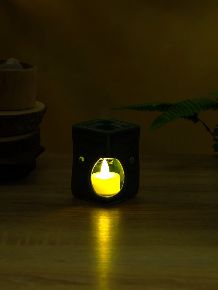 Аромалампа «Близнецы», 6.5×6.5×9 см, керамика, зелёная