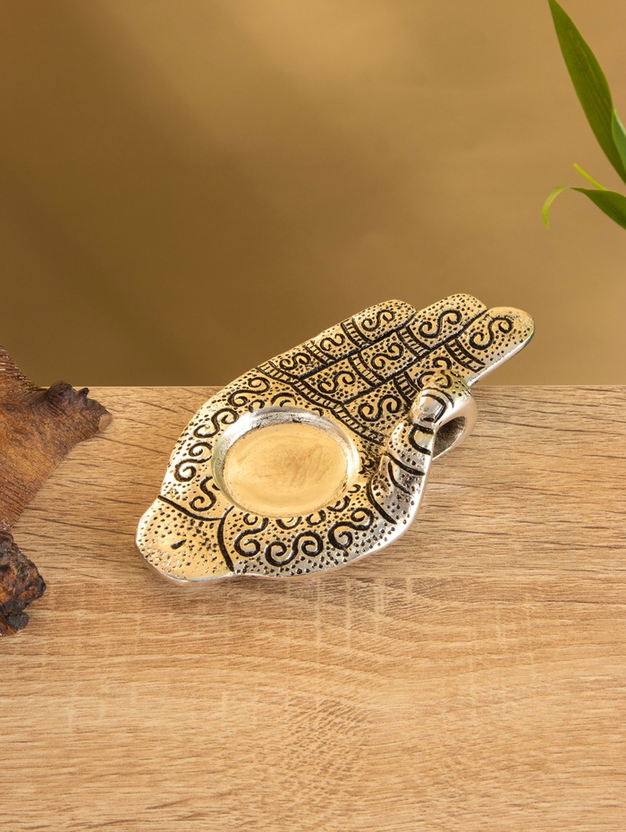 Подставка под благовония «Мудра», 14×7.5 см, алюминий