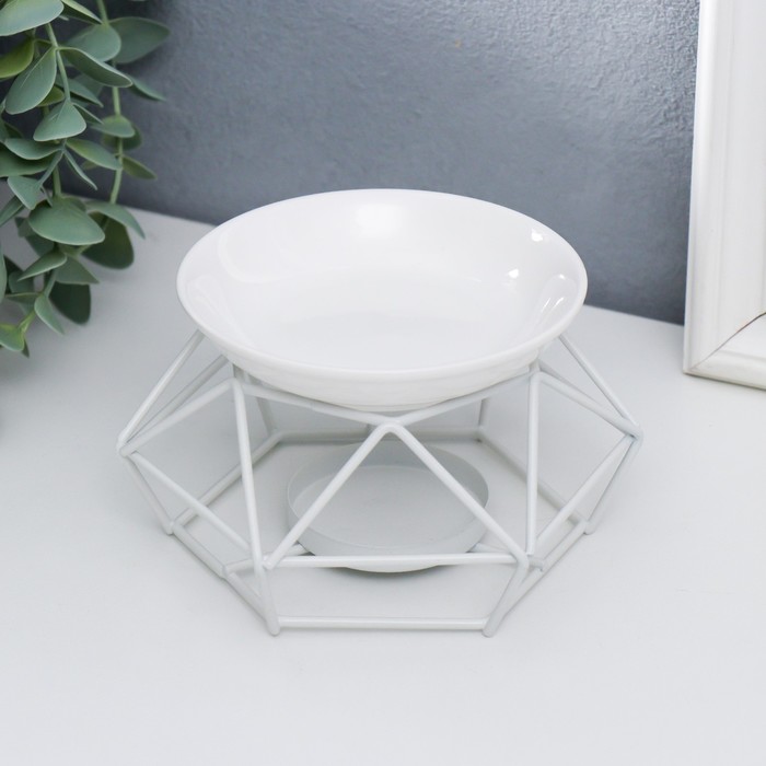 Аромалампа для эфирных масел «Геометрия», белый, 8×12×12 см