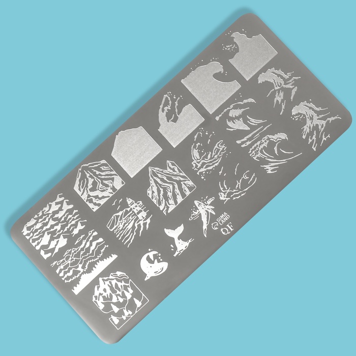 Пластина для стемпинга металлическая «Волна», 12×6 см