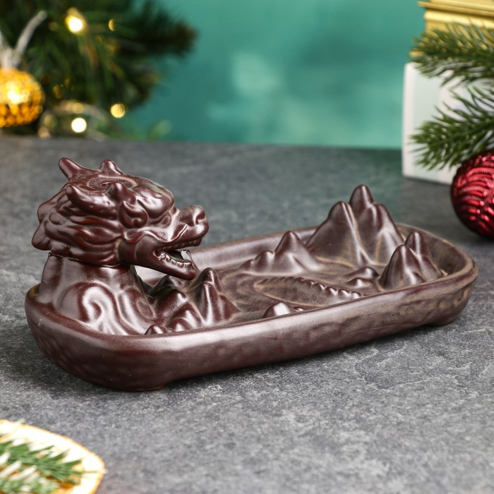 Подставка для благовоний TAKE IT EASY «Дракон в горах», набор благовоний конусы, стелющийся дым, 17×9×7 см