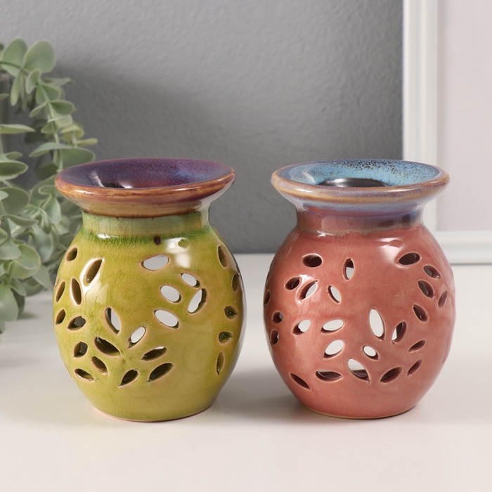 Аромалампа для эфирных масел «Лепестки», керамика, 8.5×9×11 см, МИКС