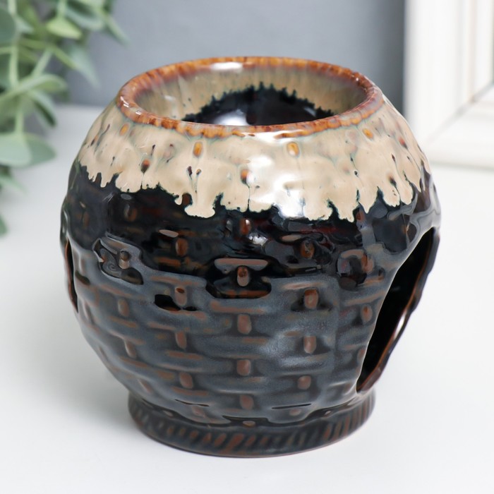 Аромалампа для эфирных масел «Плетёные узоры», керамика, 9.5×9.5×10 см, МИКС