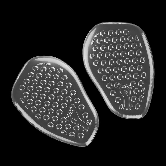 Полустельки для обуви, с протектором, силиконовые, 9.5×6.3 см, пара, прозрачные