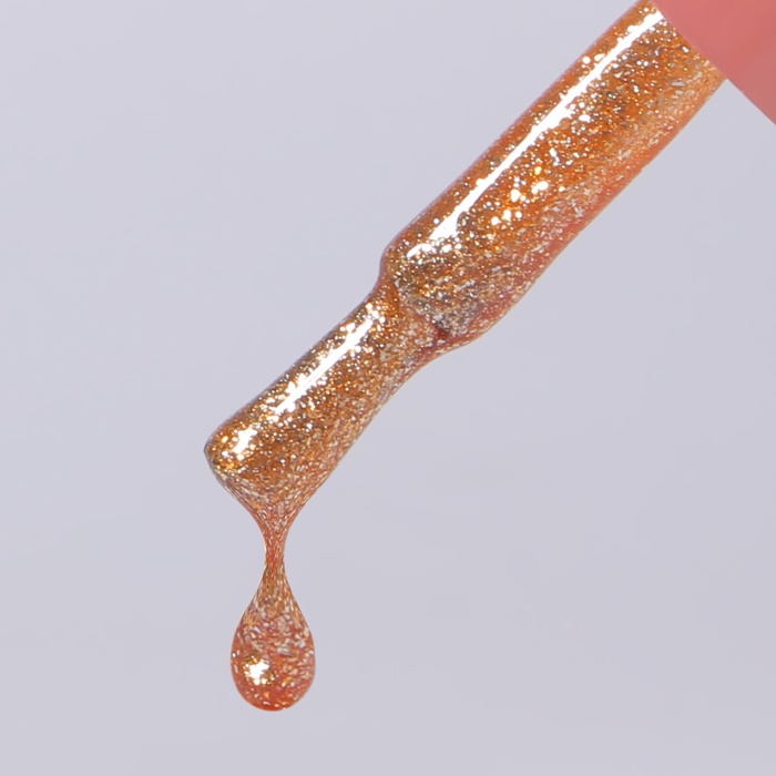 Гель лак для ногтей, жидкая фольга, трехфазный, 10 мл, LED/UV, золотистый (66)