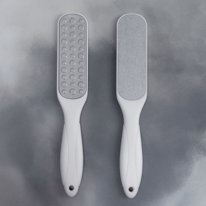 Пилка для пяток, овальная, лазерная, двусторонняя, 23 см, белая