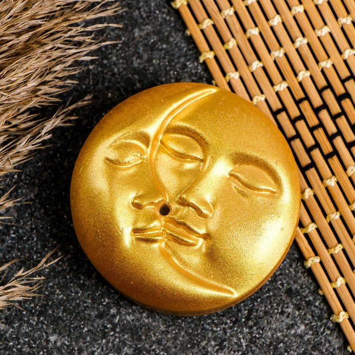 Подставка для благовоний «Солнце и месяц», под золото, 6×2 см