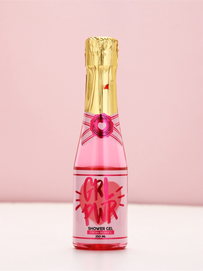 Подарочный набор GRL, гель для душа шампанское и бомбочки для ванны, Чистое Счастье