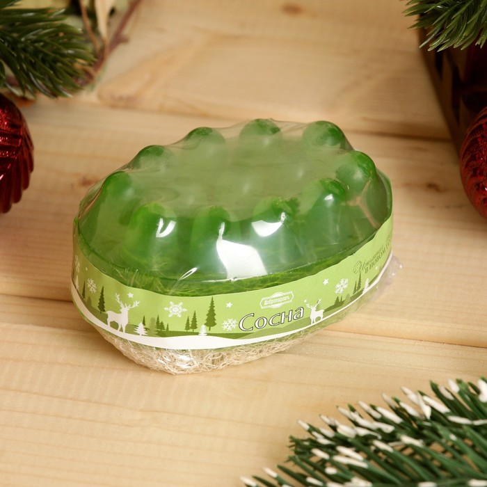 Массажное мыло с люффой «Сосновый бор» 100 г