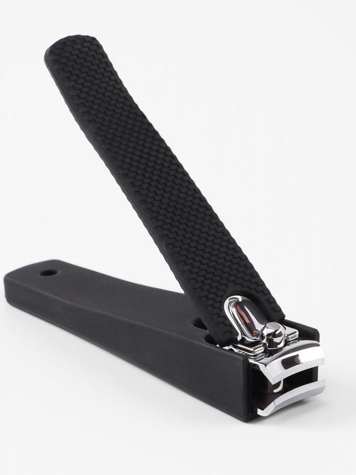 Кусачки книпсер педикюрные, силиконовая ручка, 8.2×2 см, чёрные