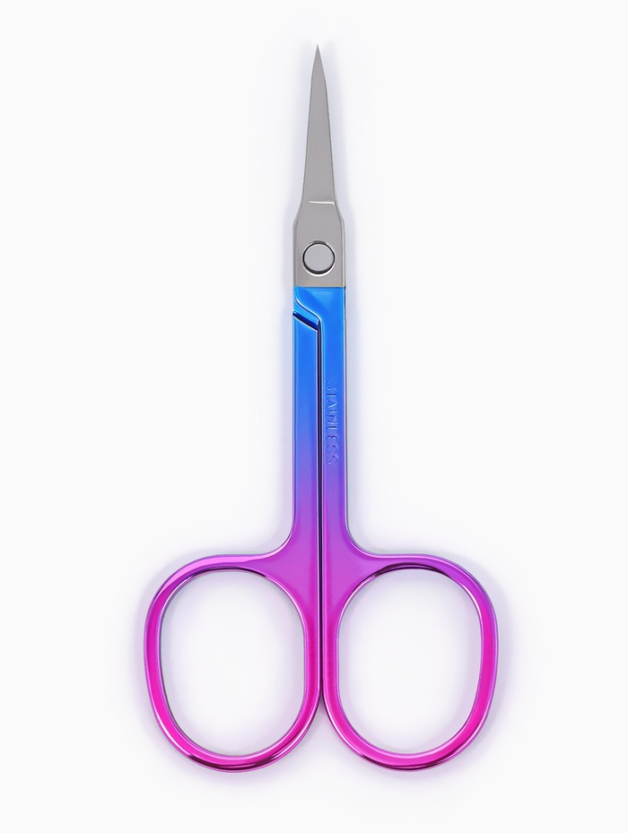 Ножницы маникюрные, прямые, узкие, 8.8 см, цвет хамелеон