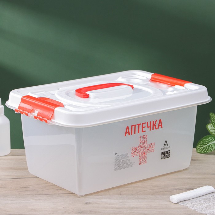 Аптечка универсальный, 8 л, прозрачная, белая