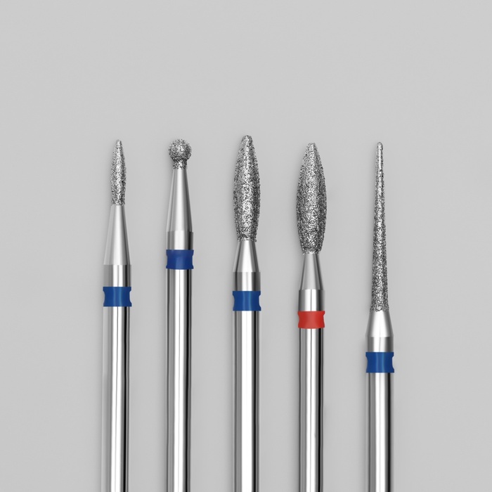 Фрезы для маникюра, алмазные, 5 шт., разная форма