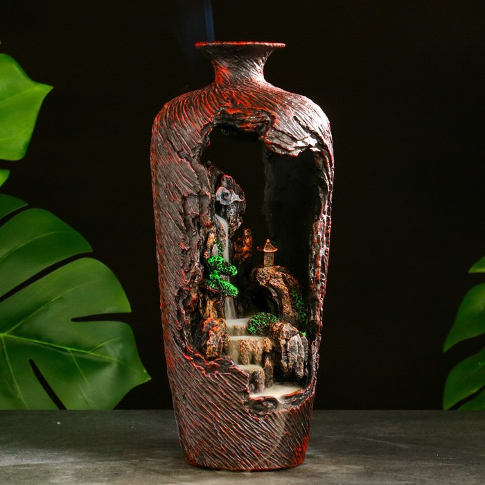 Подставка для благовоний TAKE IT EASY «Ваза», набор благовоний конусы, стелющийся дым, 29×13×12 см