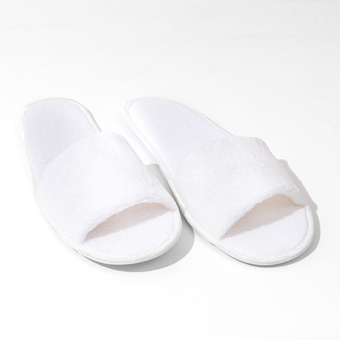 Одноразовые тапочки корал флис, поролон 3 мм, картон 43 размер (индивидуальная упаковка)