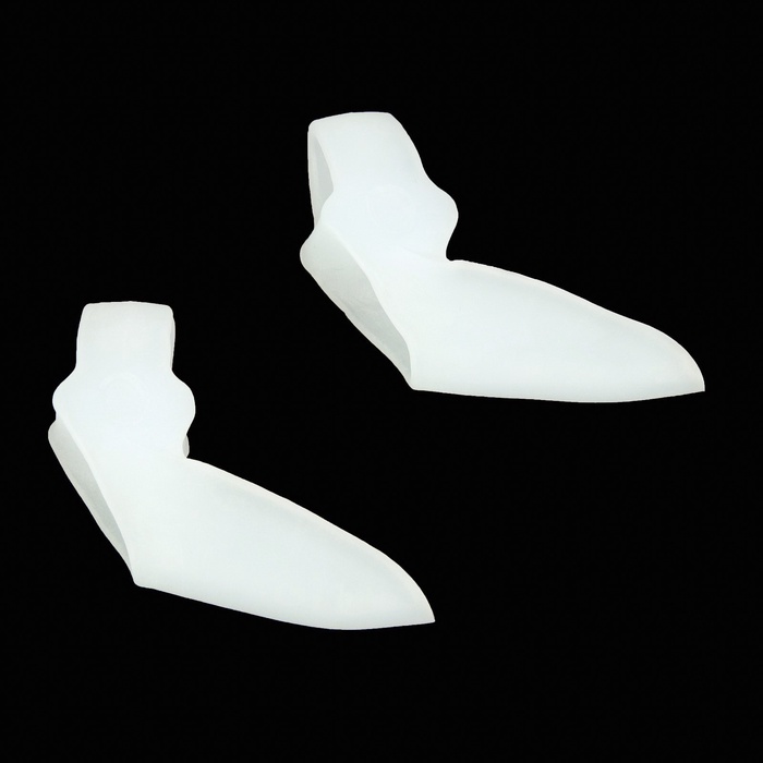 Корректоры - разделители для пальцев ног, с накладкой на косточку, силиконовые, 9×4 см, пара, белые