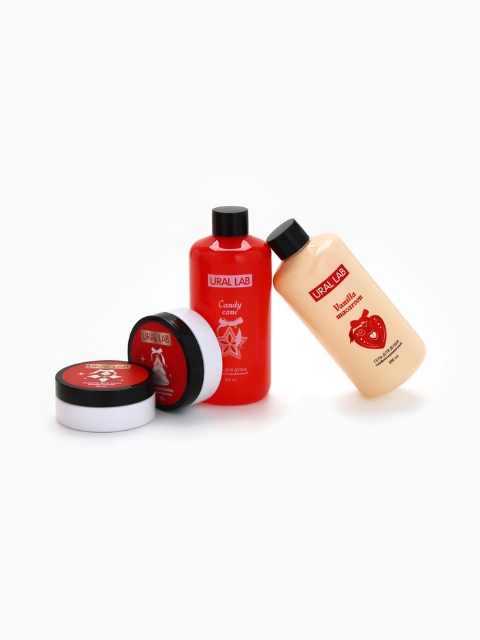 Новогодний подарочный набор косметики: гель для душа 2 шт., соль и масло для душа, URAL LAB
