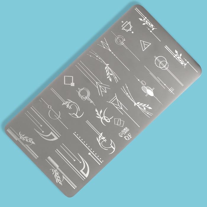 Пластина для стемпинга металлическая «Линии и узоры», 12×6 см