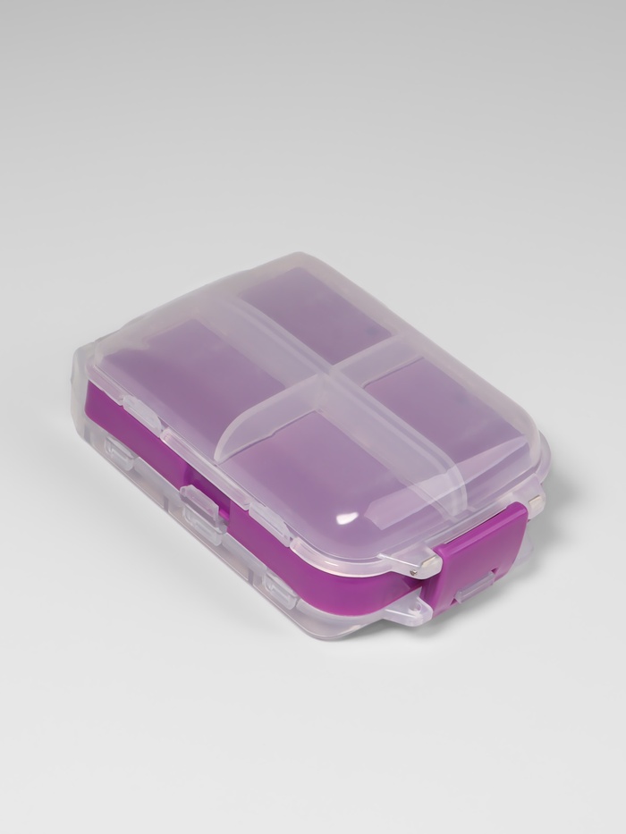 Таблетница «Максимум», 10×6.5×3.5 см, 8 секций, сиреневая