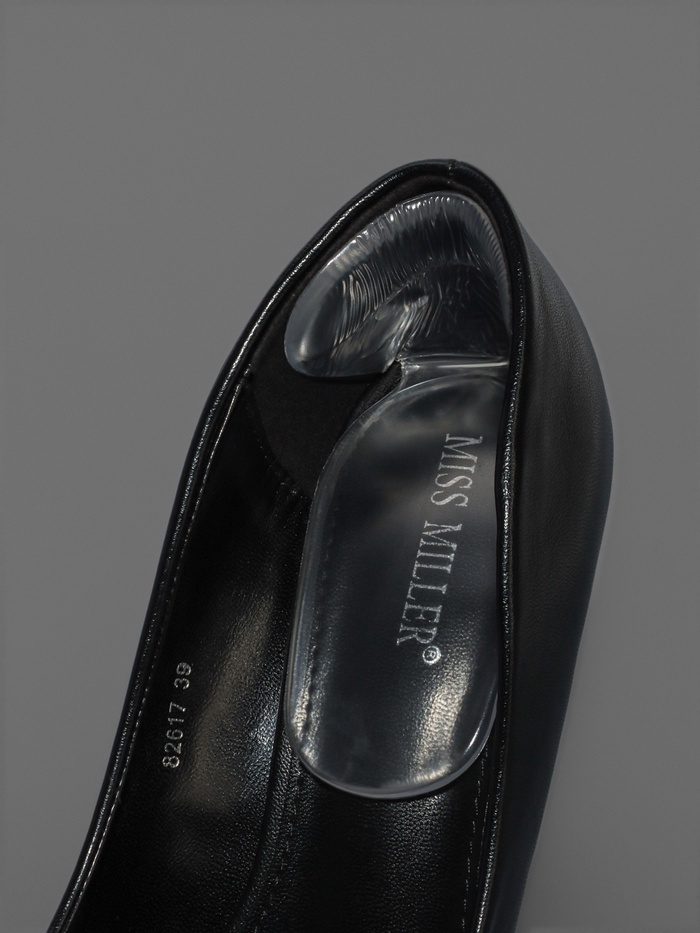 Пяткоудерживатели для обуви, с подпяточником, на клеевой основе, силиконовые, 14×8.5 см, пара, прозрачные