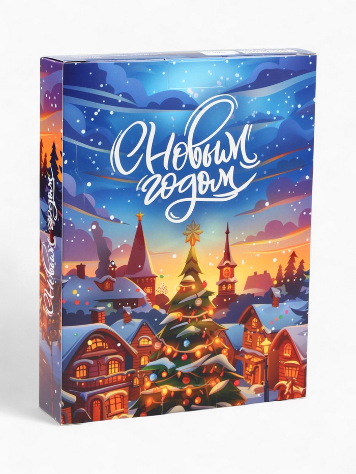 Адвент календарь с мёдом «С Новым Годом», облепиха, кедровые орешки, малина, цитрус, клубника (12 шт. × 30 г)