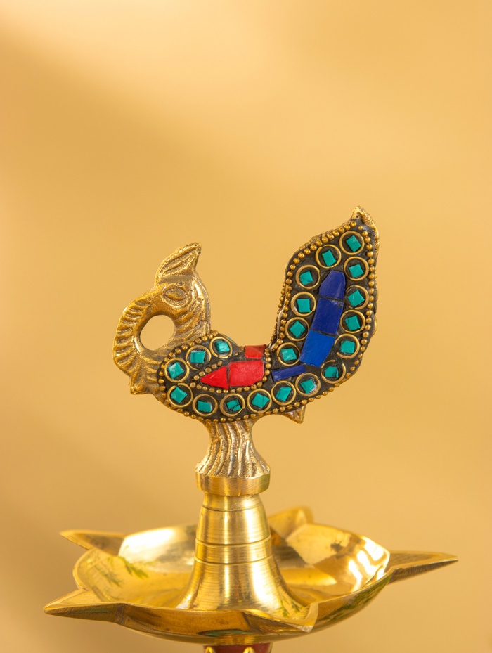 Подставка под благовония «Павлин», 11×11×29.5 см, латунь