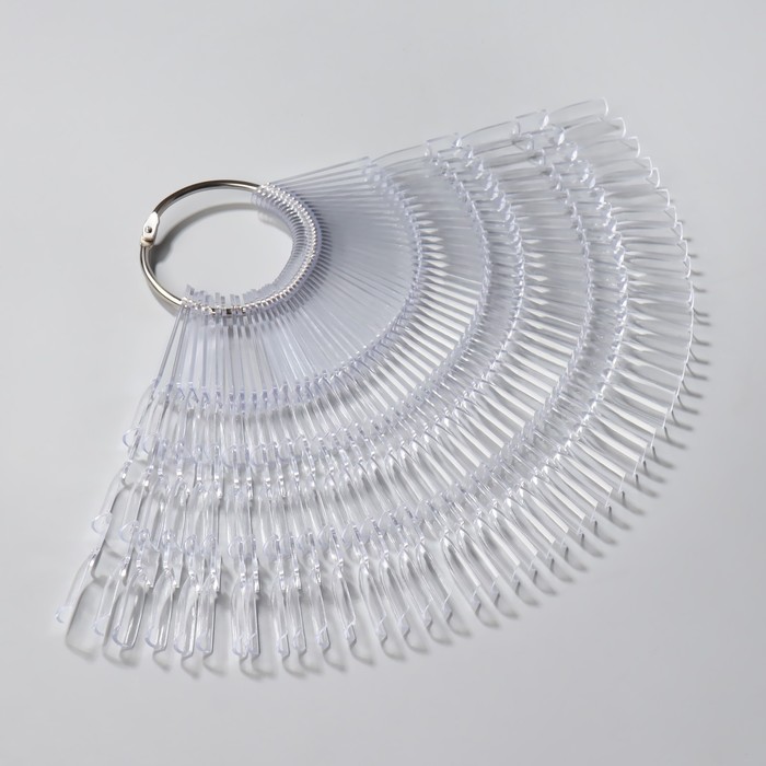 Палитра для лаков на кольце, форма квадрат, 50 шт. по 3 ногтя, прозрачная