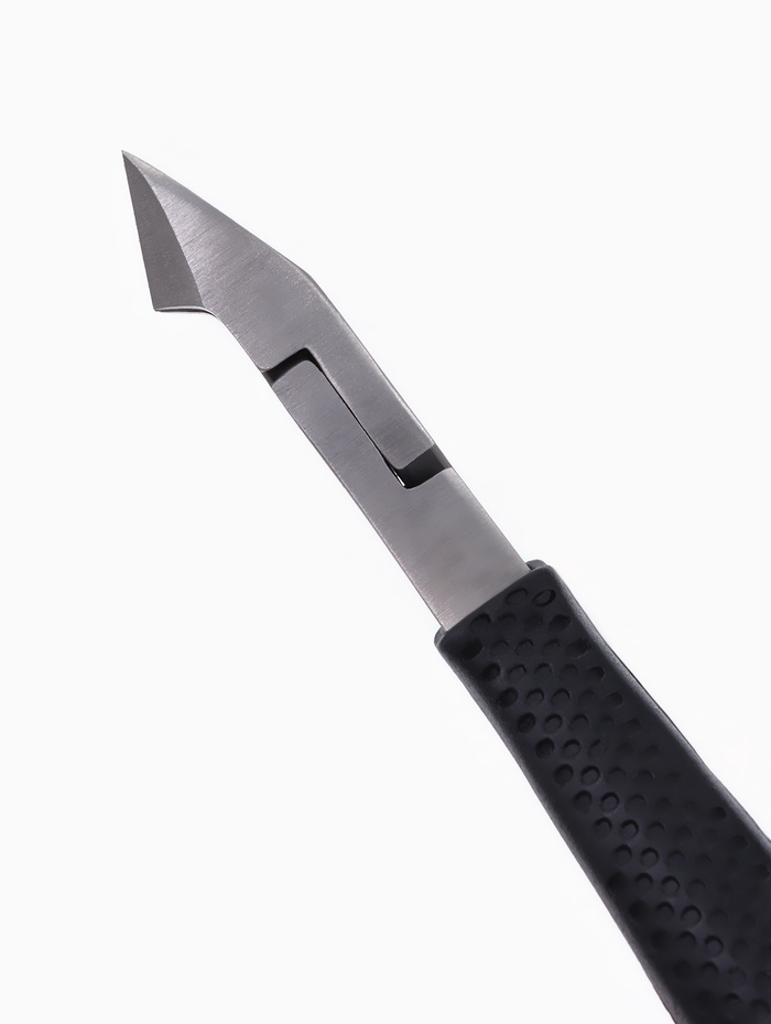 Кусачки педикюрные, скрытая пружина, прорезиненная ручка, 11 см, длина лезвия-12 мм, чёрные, серебристые