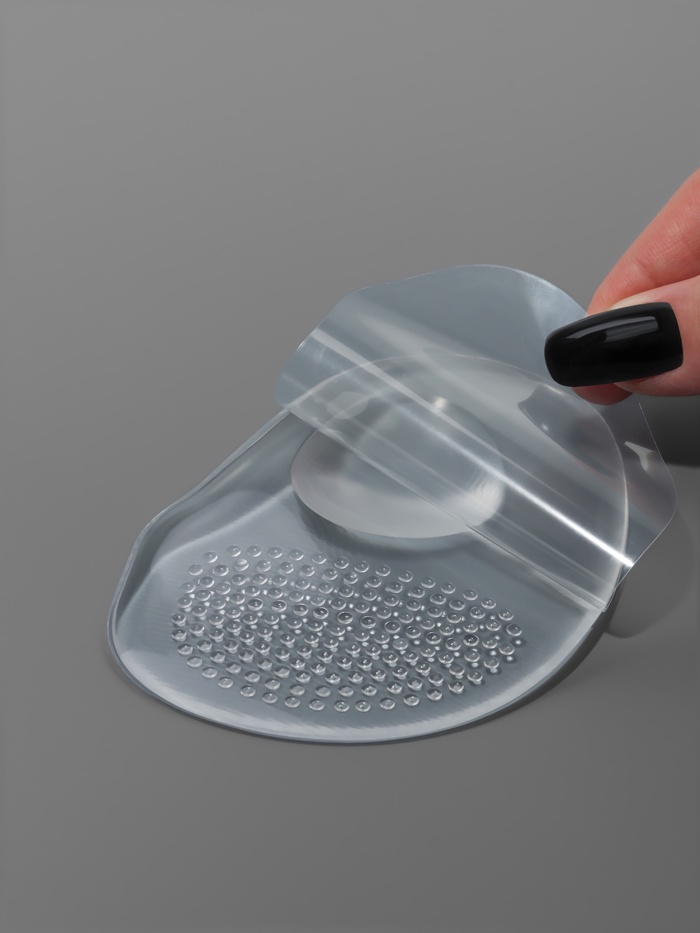 Полустельки для обуви, с протектором, на клеевой основе, силиконовые, 10.5×6.5 см, пара, прозрачные