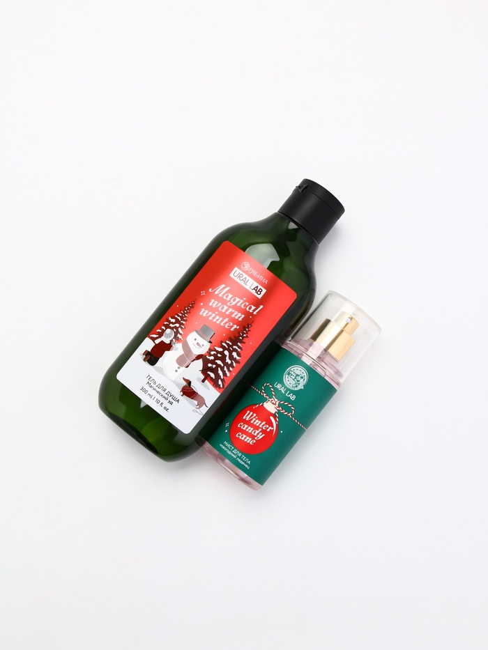 Подарочный набор Happy New Year: гель для душа и мист для тела, красный, URAL LAB